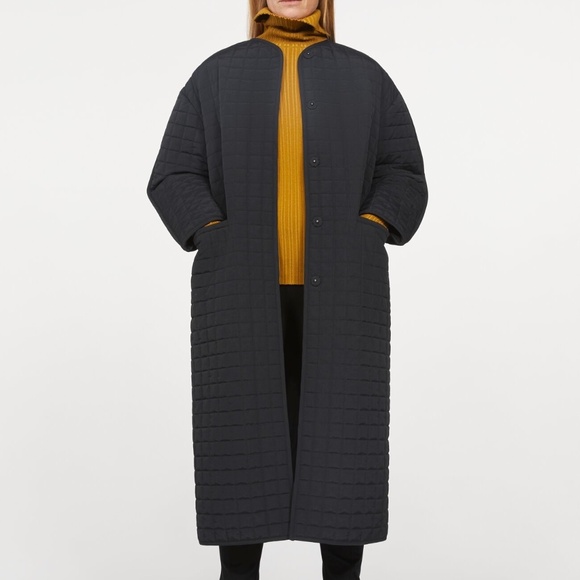 Rodebjer Nelly Collarless Quilted Coat in Black Size Medium M - Picture 2 of 7